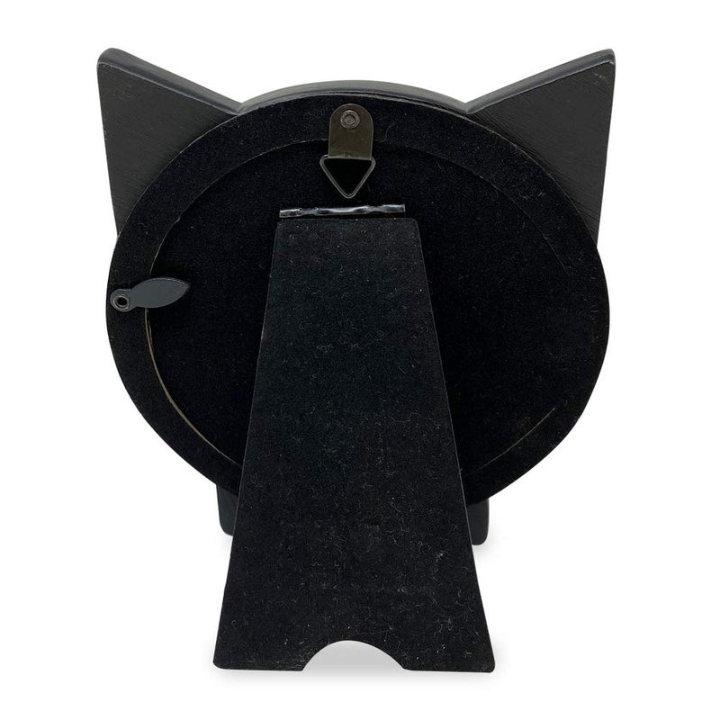 Isaac Jacobs 4x4 Round Resin Sentiment Cat Picture Frame with Ears, Photo Tabletop & Wall Display Hanging Display & Home DÃ©cor (Black) - Image 3